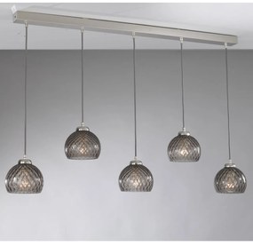 Lustra moderna cu 5 pendule design italian 10003 fumuriu