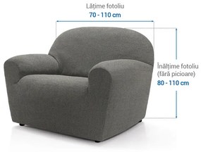 Huse super elastice HARMONIA gri fotoliu (l. 70 - 110 cm)
