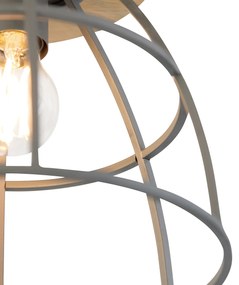 Plafoniera inteligentă gri închis cu lemn incluzând WiFi E27 - Arthur