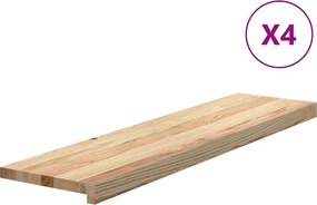 vidaXL Trepte scari 4 buc Stejar masiv netratat 100x30x2 cm