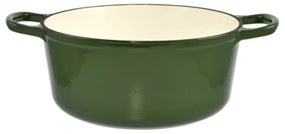 Oala fonta emailata cu capac, 25x11 cm 3,5 L Perfect Home 11862, verde