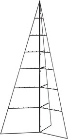 vidaXL Brad de Crăciun din metal pentru decor, negru, 140 cm