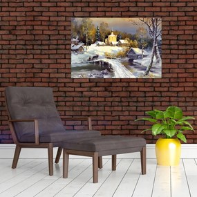 Tablou - Orășel iarna (90x60 cm)