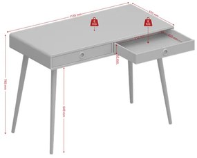Tvilum Birou alb cu 2 sertare PRIMO 077