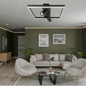 Plafonieră LED 38W/230V + 2x GU10/30W, neagră