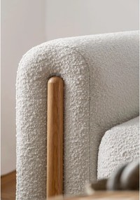 Canapea grej extensibilă/cu spațiu de depozitare cu tapițerie din țesătură bouclé 244 cm Arcadova – ELTAP