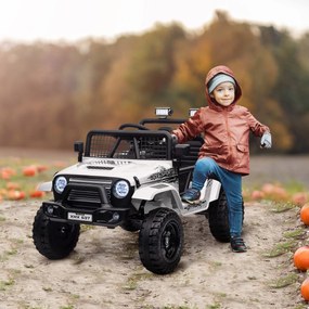 AIYAPLAY Mașină Electrică pentru Copii 3-6 Ani Off-road 12V cu Telecomandă Alb | Aosom Romania