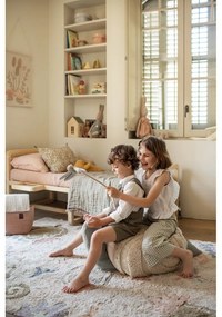 Fotoliu puf pentru copii verde deschis/crem Mr. Snail – Lorena Canals