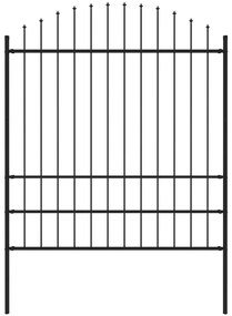 vidaXL Gard de grădină cu vârf tip suliță din oțel, 181x200 cm, negru