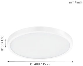 Eglo 97262 - Plafonieră LED FUEVA 1 1xLED/25W/230V albă rotundă 2500 lm