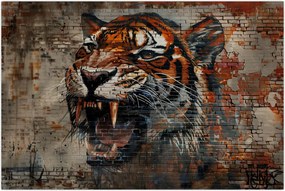 Tablou - Tigru din Cărămizi (90x60 cm)