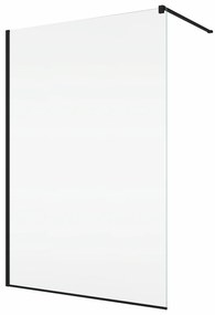 Paravan dus sticla walk-in 100x200 cm cu cadru metalic negru Sanswiss Easy 1000x2000 mm, Negru mat
