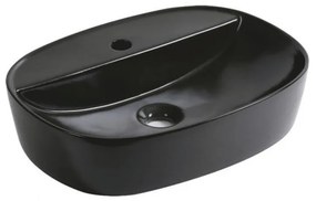 Lavoar ceramic KR-860, oval, 50,5x38x12 cm, negru mat