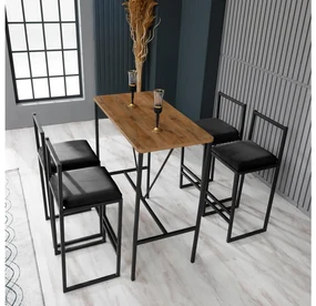 Set de sufragerie Nathaniel (nuc + negru). 1089615