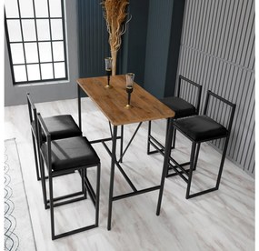 Set de sufragerie Nathaniel (nuc + negru). 1089615