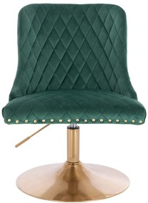 HR940N Scaun Verde din Catifea cu Bază Aurie