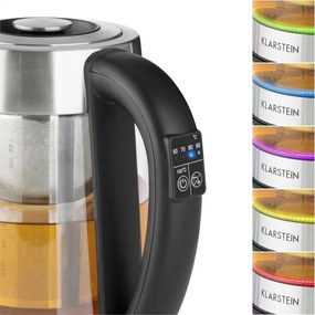 Klarstein Ostfriese 2-in-1, fierbator 1,7L 2200W 4 nivele de temperatură, schimbare a culorii , LED , din oțel inoxidabil sisticlă