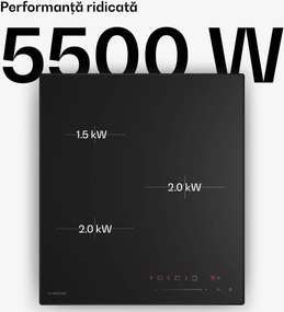 Klarstein Velaire plită cu inducție | Elegantă, minimalistă, compactă | 3 zone de gătit | 5500 W | 45 cm