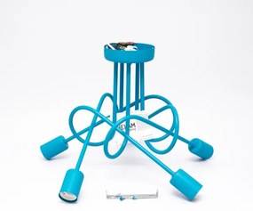 Lustră aplicată pentru copii OXFORD 5xE27/15W/230V albastru