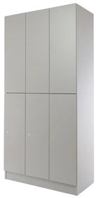 Dulap din lemn Visio LUX - 6 cutii, 90 x 45 x 185 cm, incuietoare cilindrica, gri