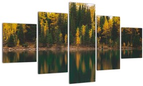 Tablou cu lac de pădure (125x70 cm), în 40 de alte dimensiuni noi