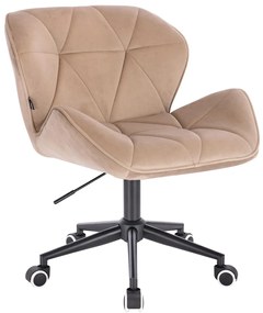 HR111K Scaun Latte Catifea cu Bază Neagră