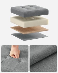 Taburet cu spatiu de depozitare OTTOMAN 30x30 cm, gri