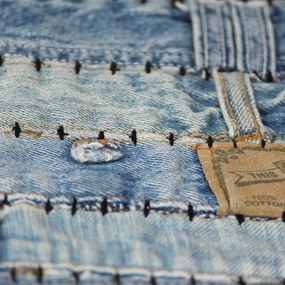 Covor petice jeans 120x170 cm Albastru denim Albastru, 120 x 170 cm