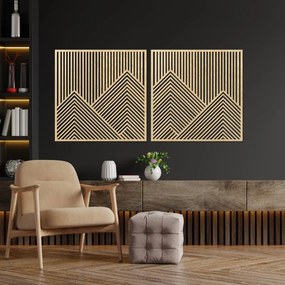 SENTOP | Pictură murală din lemn Munți – set de lamele (2 buc) | KLERAI