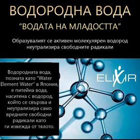 Sticla pentru apa portabila cu hidrogen Elixir, 1.2W, Baterie 1800 mAh, 260 ml, Afisaj OLED, Incarcare USB, Argintiu