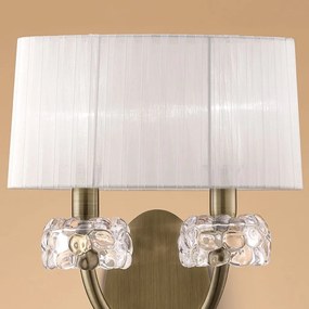 Aplica de perete clasica LOEWE antique brass/ abajur alb