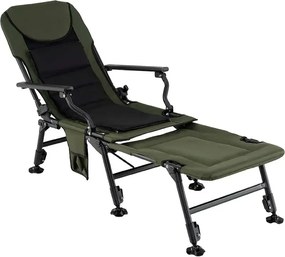 Scaun de pescuit mare cu suport pentru picioare