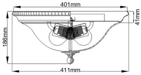 Plafonieră CAMBRIDGE 2xE27/60W/230V aurie Hinkley