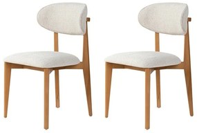 Set de scaune de sufragerie Lionte White and DarkOak, 2 buc.