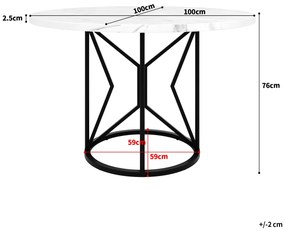Masă rotundă de dining din MDF, Alb+Negru | Aosom Romania