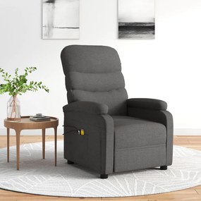 3073695 vidaXL Fotoliu de masaj electric rabatabil, gri închis, textil