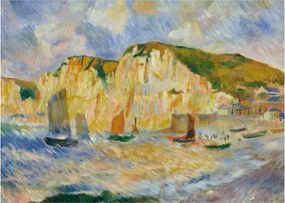 Tablou pe sticlă - Auguste Renoir, Sea and Cliffs, reproducere (70x50 cm)