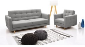 Set AMEDIA Canapea si 2 Fotolii Stofa Gri