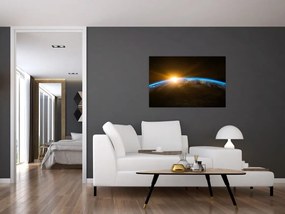 Tablou - Planeta Pământ și univers (90x60 cm)