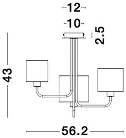 Lustra cu 3 brate design modern BITONTO NVL-9151403