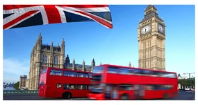 Tablou pe sticlă acrilică Bus din londra