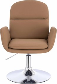 HR480N Scaun Caramel Piele Ecologica Premium Soft cu Bază Cromata