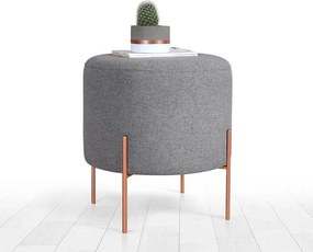 Taburet COPPER 51, stofa clasica gri deschis, 40x40x42 cm