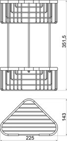 METALIA WIRE Etajeră de colţ cu două poliţe crom 6078,0