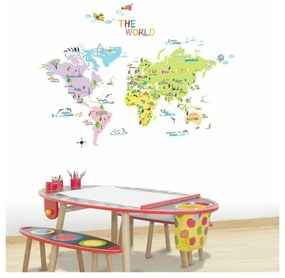 Hartă 135x65 cm pentru copii World Map – Ambiance