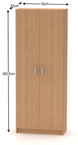 Dulap cu 2-usi, rafturi, fag, BETTY 7 NEW BE07-004-00