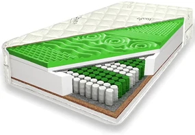 Saltea cu arcuri împachetate "POSEIDON" cocos, masaj: 120x190 Aloe Vera