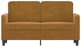 Canapea cu 2 locuri, maro, 120 cm, catifea Maro, 138 x 77 x 80 cm