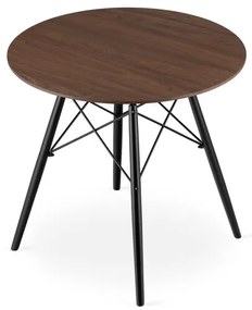 Masa stil scandinav, Artool, rotund, MDF si lemn, maro rustic, 80x75 cm
