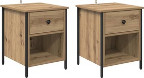 vidaXL Dulap de noapte 2 pcs Stejar Artizanal 40 x 42 x 50 cm